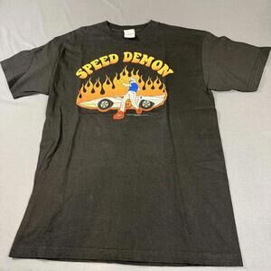 Vintage Speed Racer Speed Demon Flame Graphic Shirt Men's Size Medium